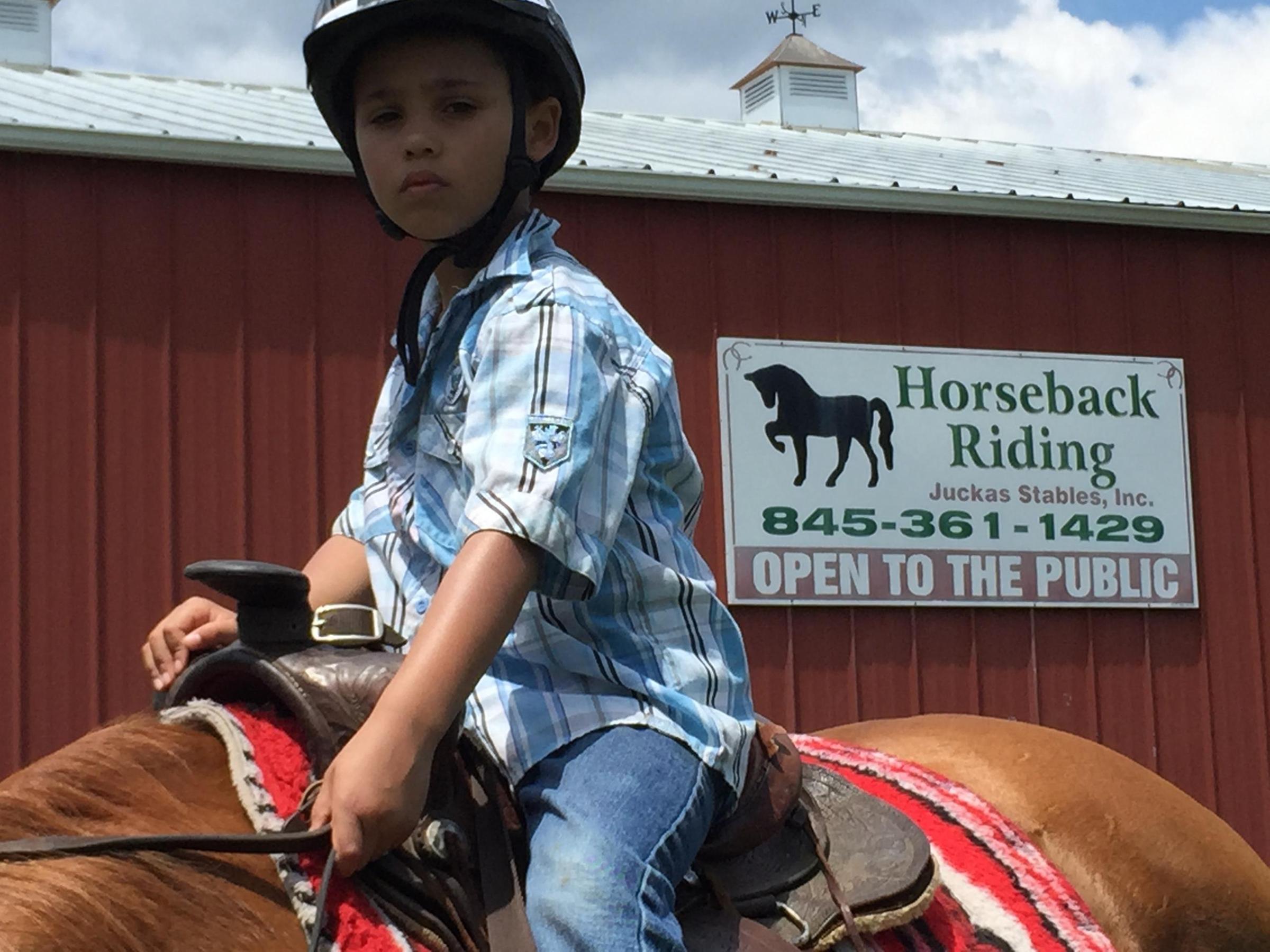 a person sitting on a horse