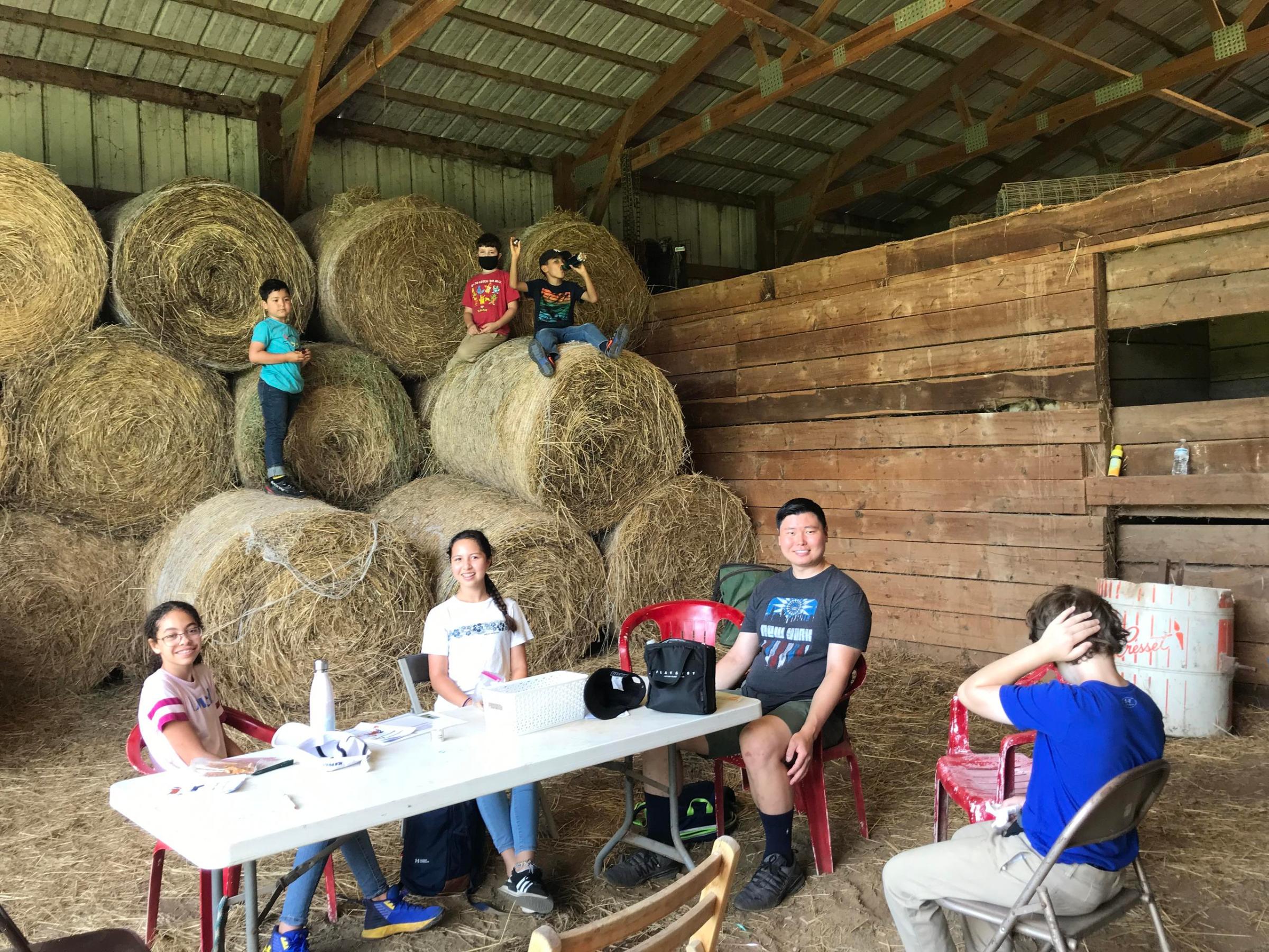 a group of people in a room