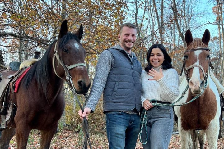 a person standing next to a horse