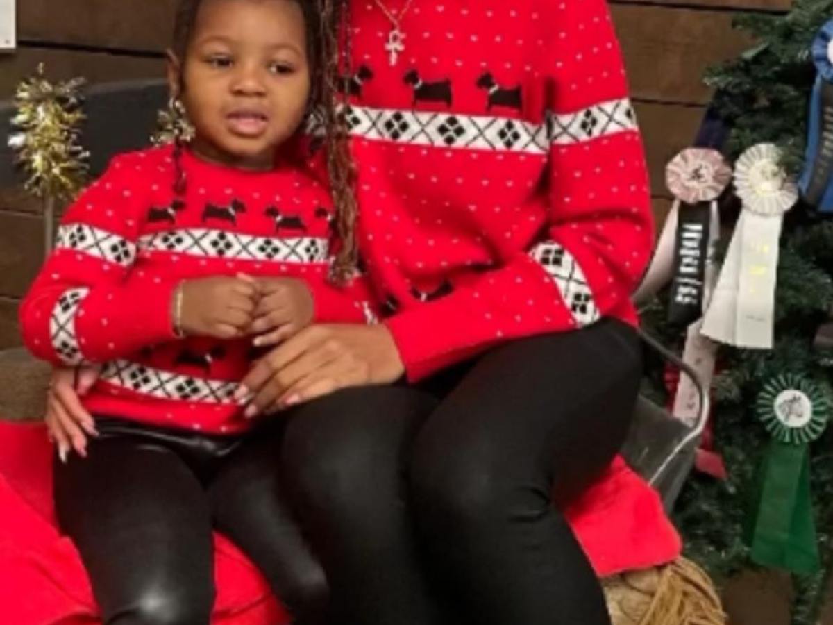 a woman sitting on a table