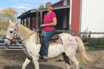 a person riding a horse